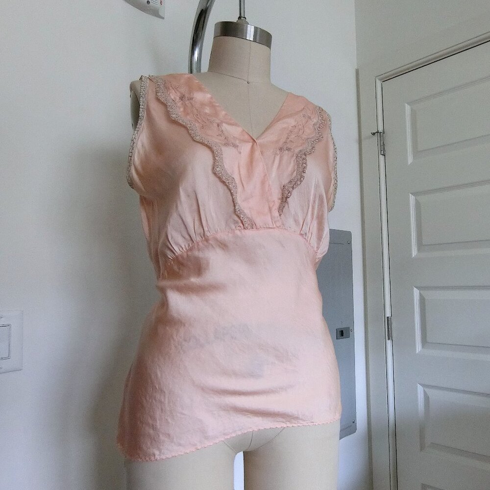 Blush Embroidered Silk Cami